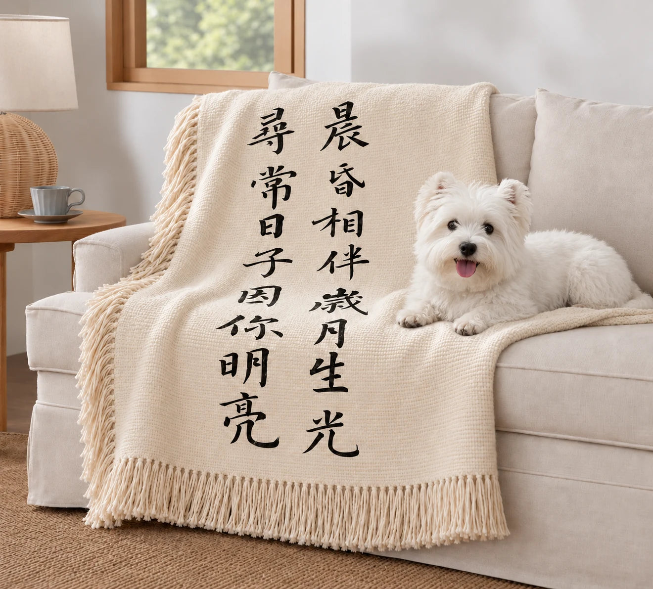 Application inspiration: a companion dedication on a soft throw