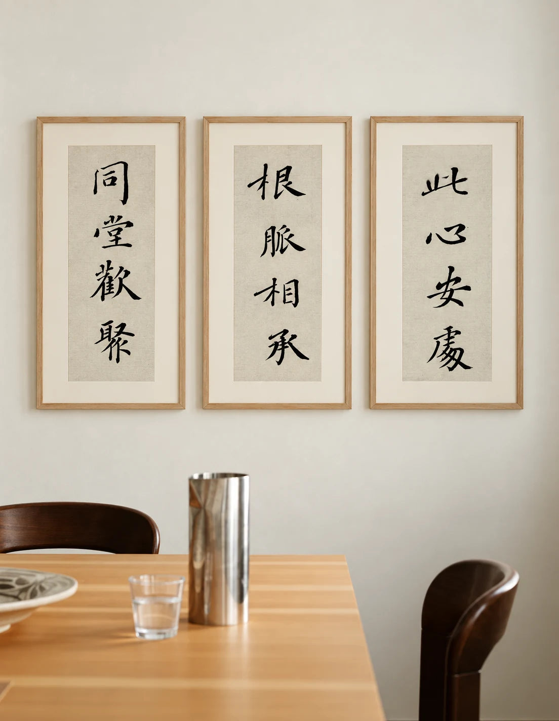 Application inspiration: three home originals displayed as framed works