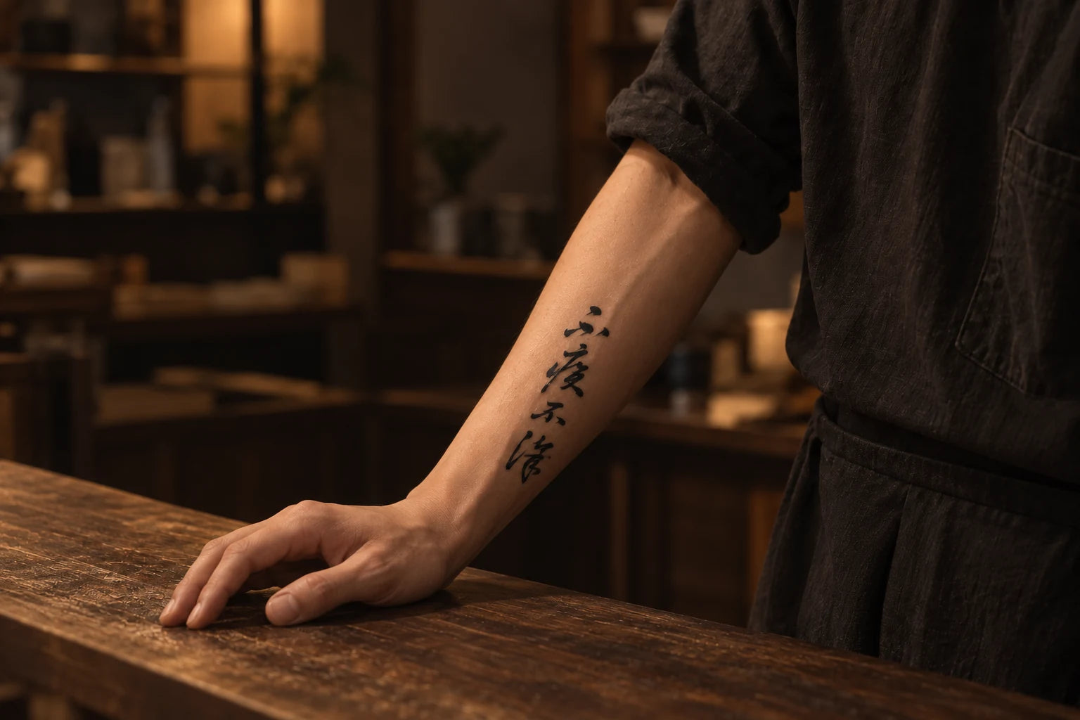 Placement inspiration: 不疾不徐 on a forearm